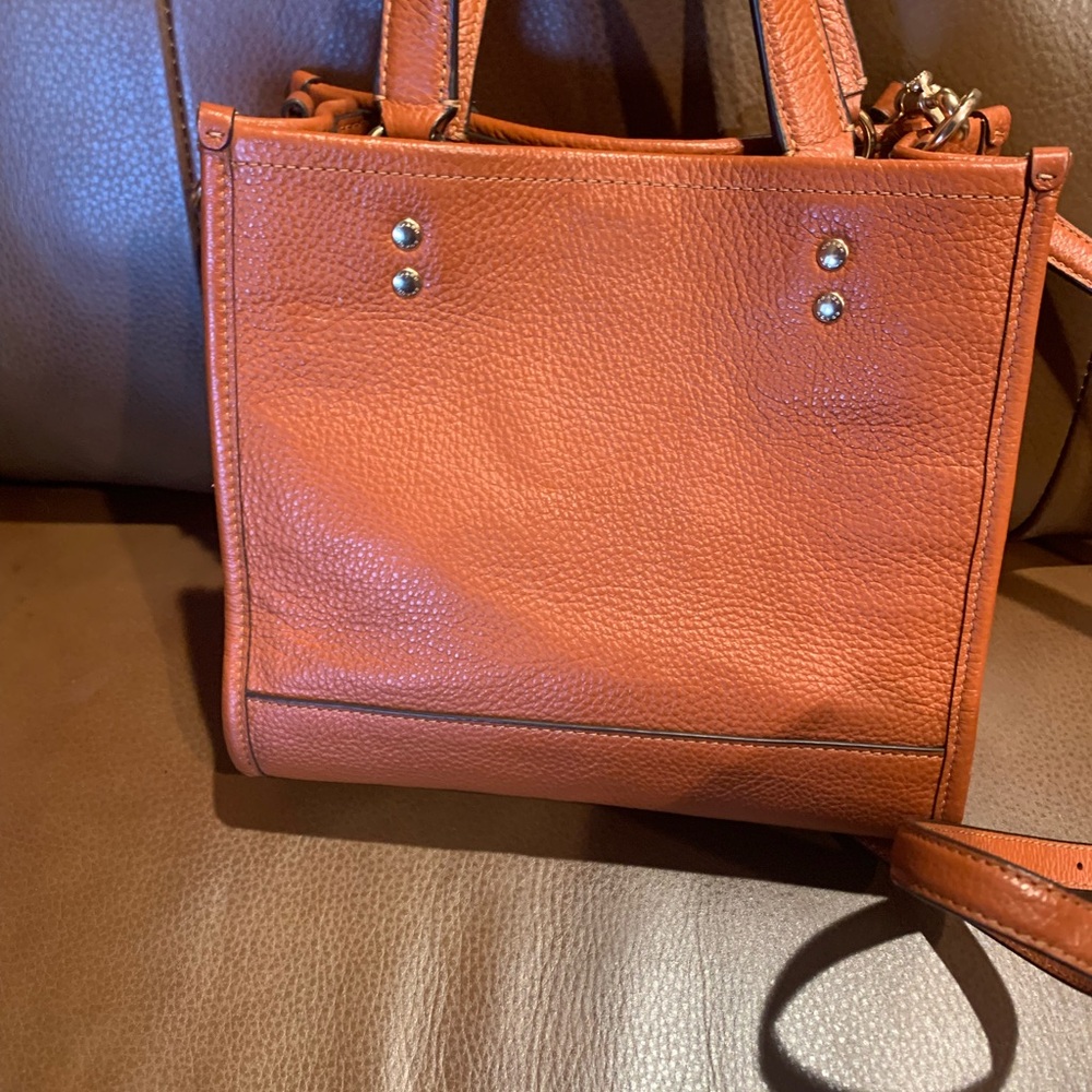 BOMBSHELL SALE!🌼 COACH LTHR TOTE SATCHEL DEEP BRIGHT LIVELY SUNSET PUMPKINY $375 - Picture 5 of 11